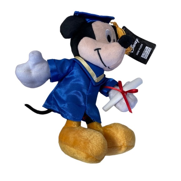 NWT Disney Mickey Mouse Plush 6" in Graduation Cap and Gown with Diploma - Picture 6 of 8